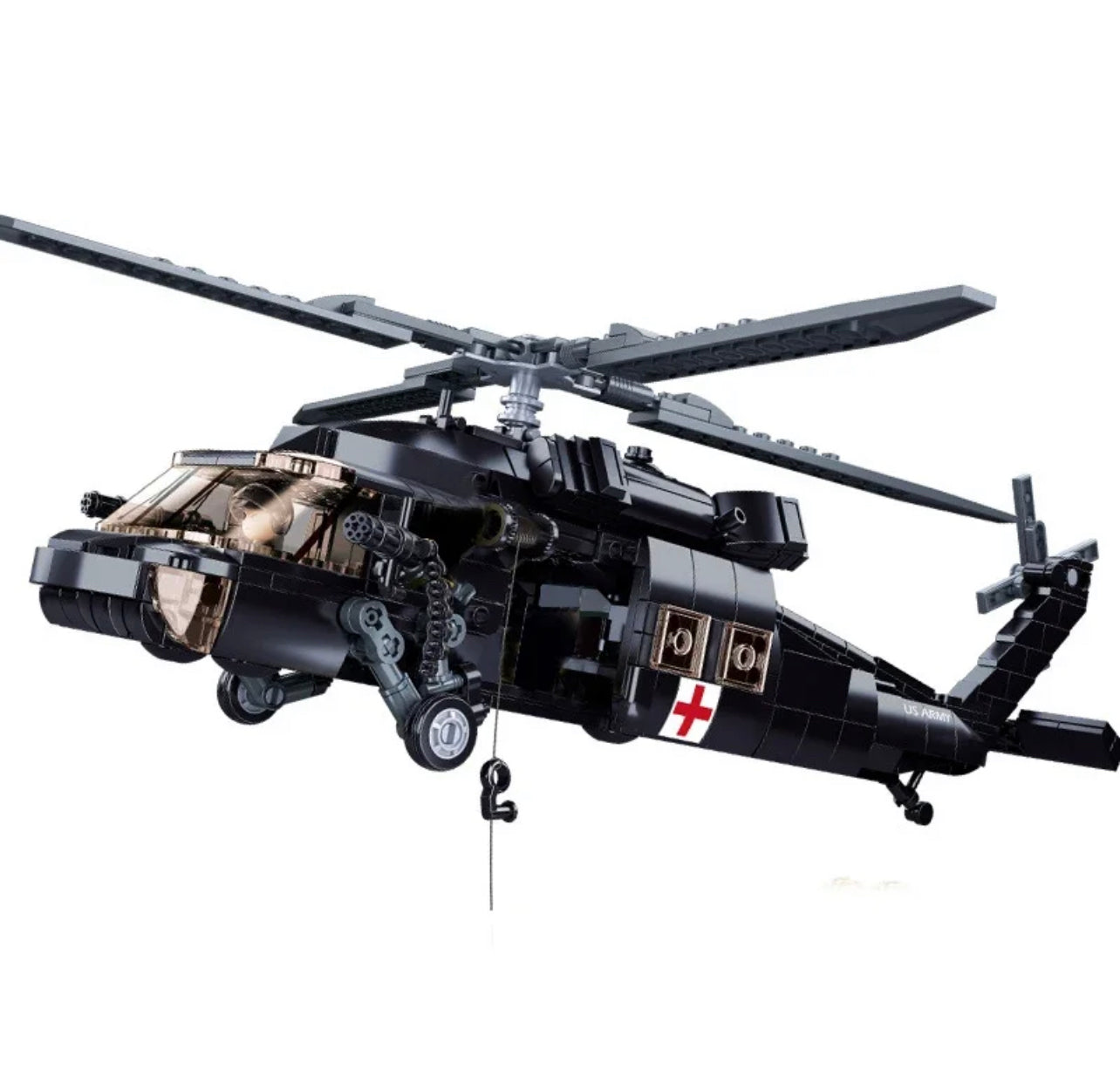 US UH-60 Marine Medical Black Hawk Military Helicopter Building Block Set | General Jim’s Toys & Bricks | GJ-UHBH