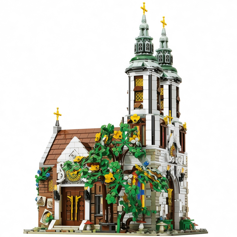 St. Andrew’s Church Building Block Set - 3221 Pieces, Medieval Architecture Model Modular Building Set | General Jim’s Toys