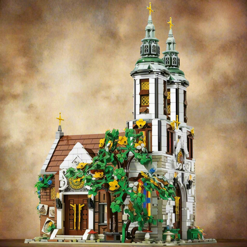 St. Andrew’s Church Building Block Set - 3221 Pieces, Medieval Architecture Model Modular Building Set | General Jim’s Toys