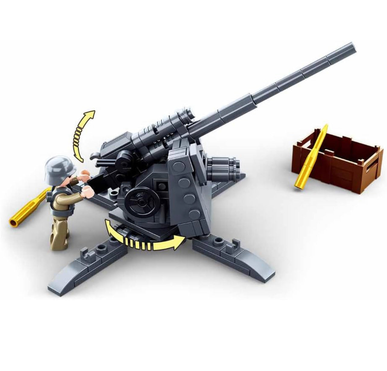 WWII German Anti-Aircraft Gun Building Blocks Set | General Jim's Toys & Bricks | GJ-GAB