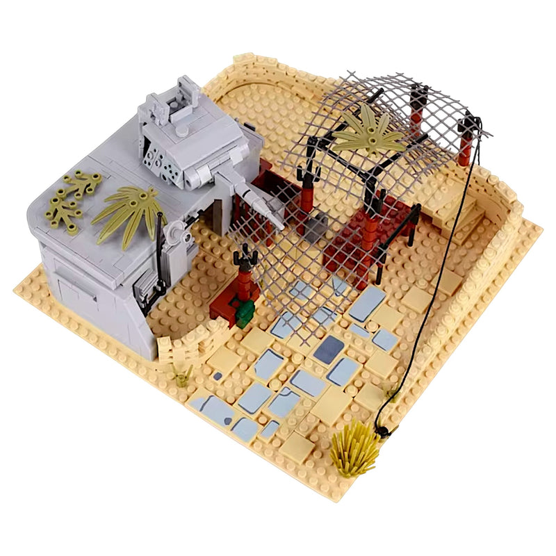 WWII German Military Fortress Model - 1053-Piece Building Block Set with Detailed Combat Bunker Scene - Compatible with Major Brands