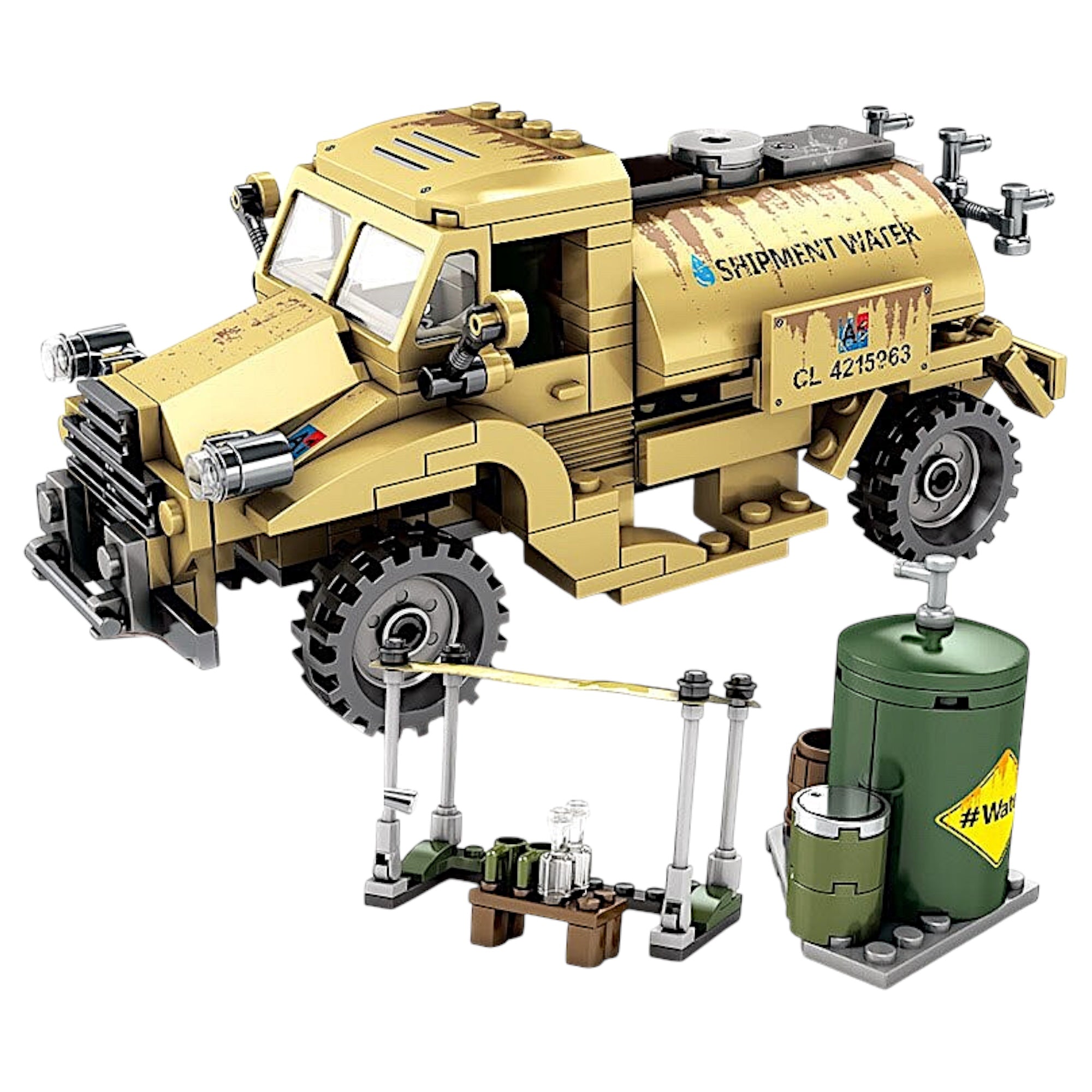 WWII Military Water Tanker Building Block Set | General Jim's Toys & Bricks| GJ-WTT