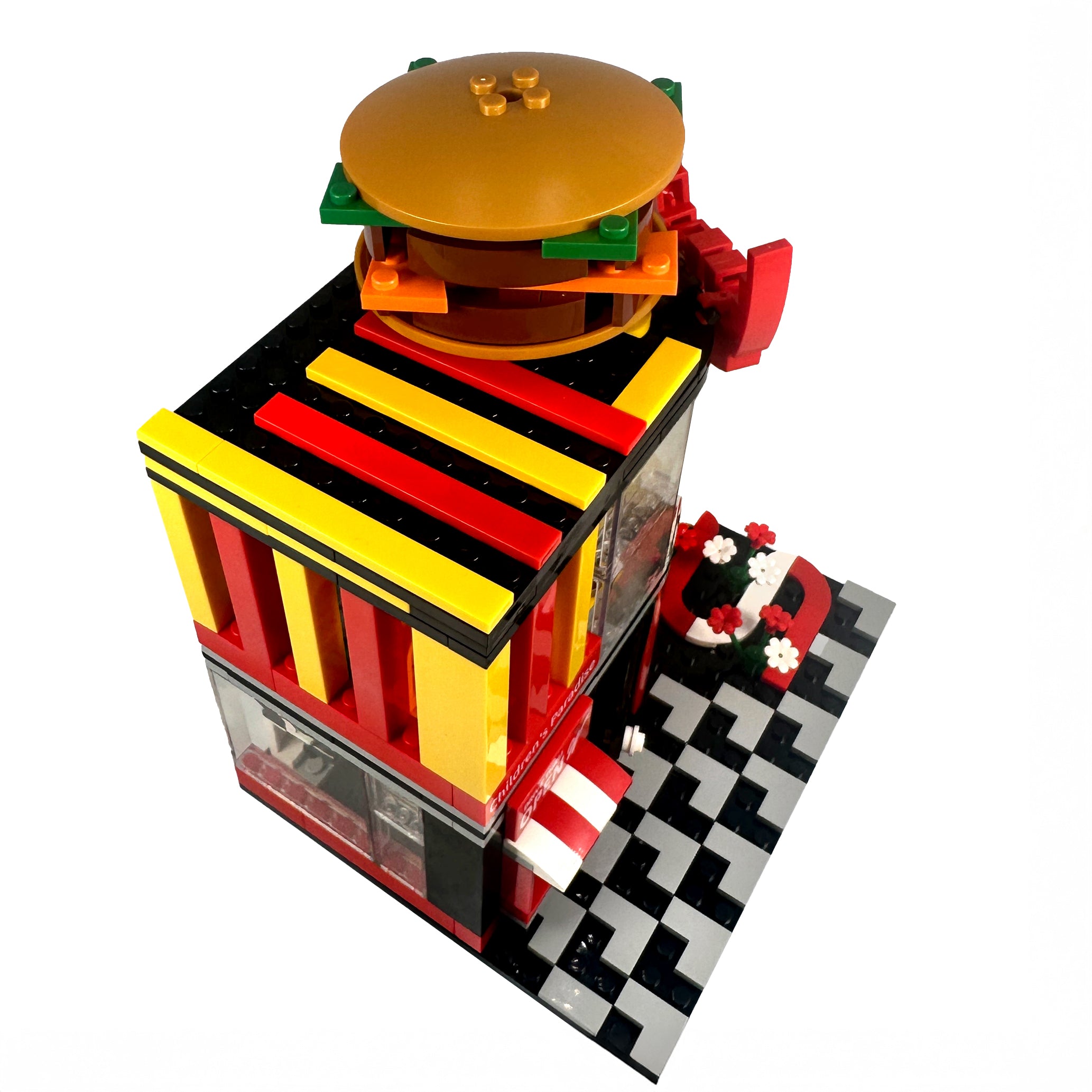 Top-down view of Wacky's Fast Food™ Burger Joint showcasing two-level modular design