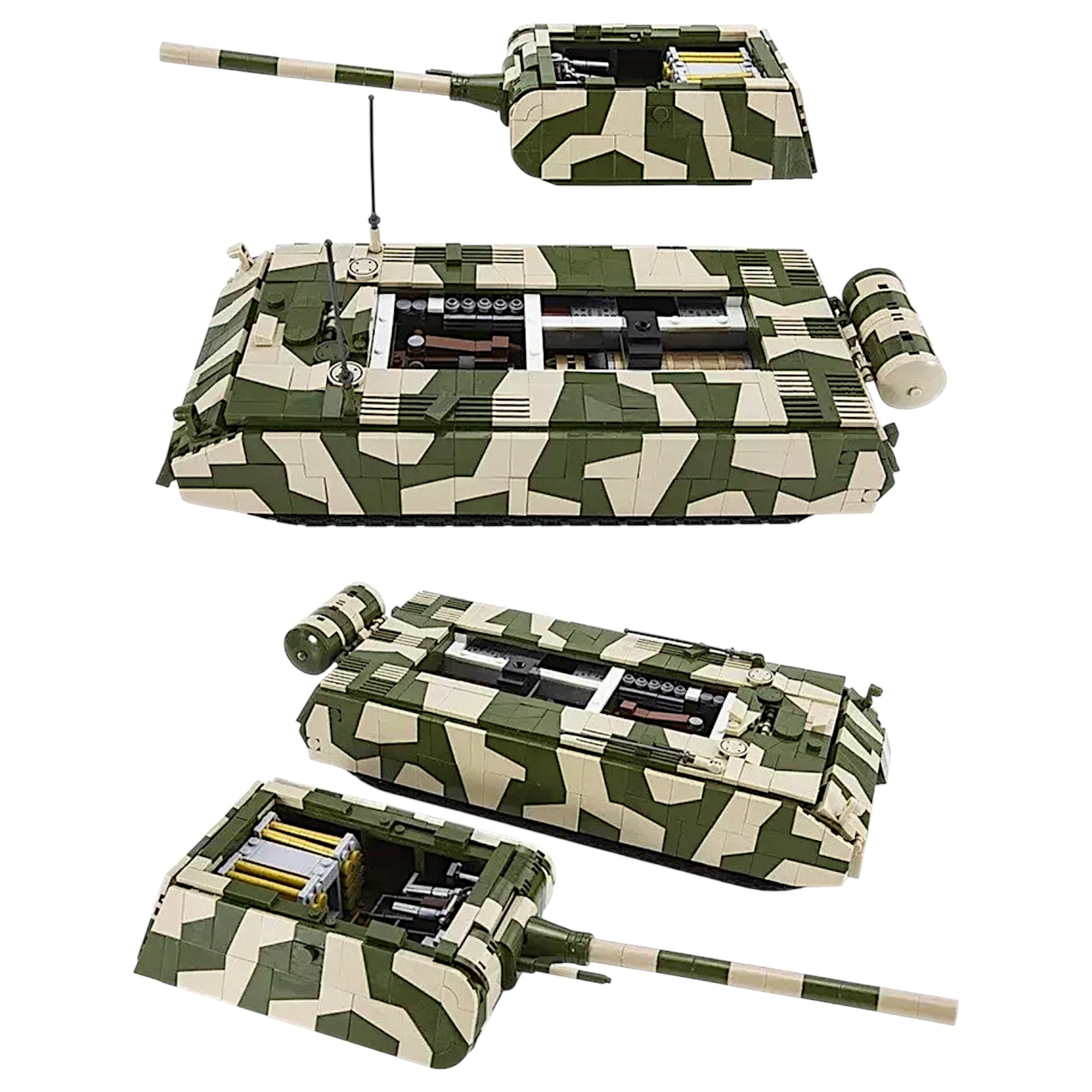 WWII German Panzer VIII Maus Tank Camouflage Edition Building Blocks S