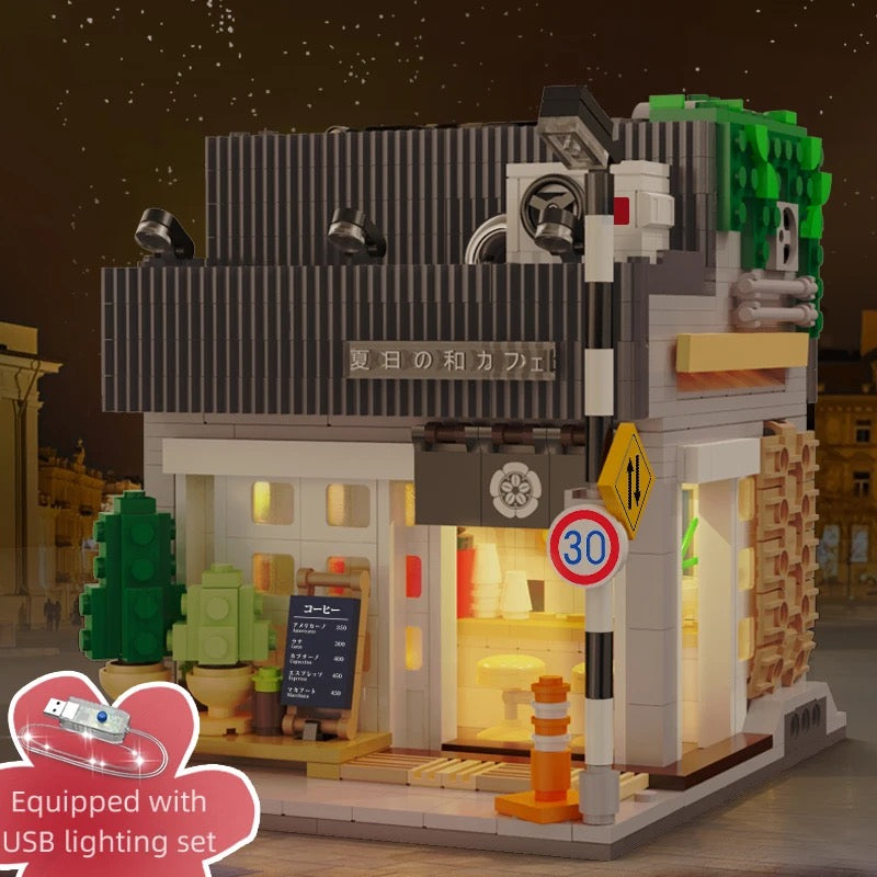 Summer Breeze Japanese Coffee Shop Building Blocks Set | General Jim's Toys & Bricks | GJ-JC