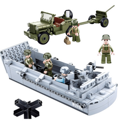 New Special Edition General Jim's WW2
Landing Craft Higgins Boat Building Block Set plus Jeep Vehicle & Figures