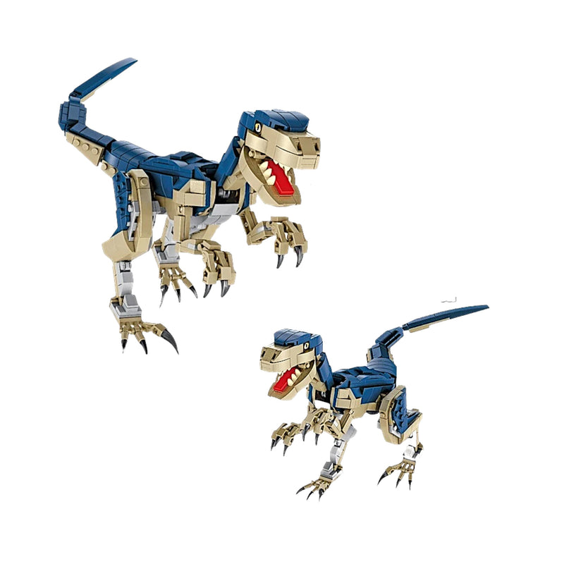 Velociraptor and Velociraptor Fossil 2 in 1 Dinosaur Building Blocks Bricks Toy Set  | General Jim's Toys