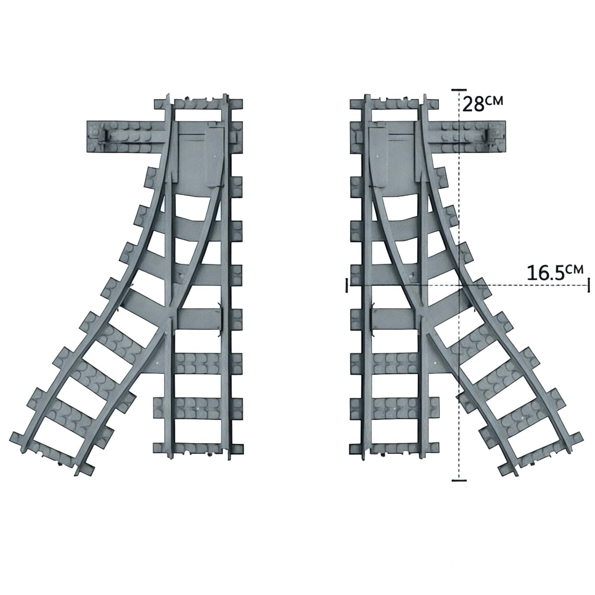 4 Curved and 2 Switch Building Blocks Train Tracks | General Jim's Toys | GJA-TTS6