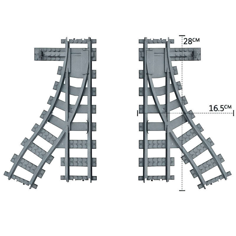 Switch, and Curved Building Blocks Train Tracks