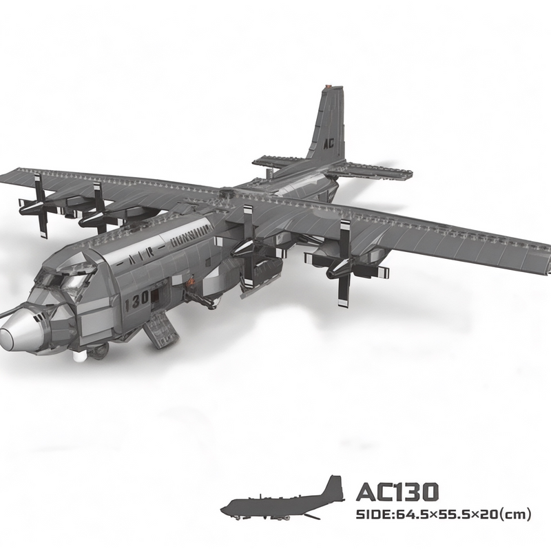 AC-130 Hercules Air Gunship Building Blocks Plane- Ground-Attack Aircraft