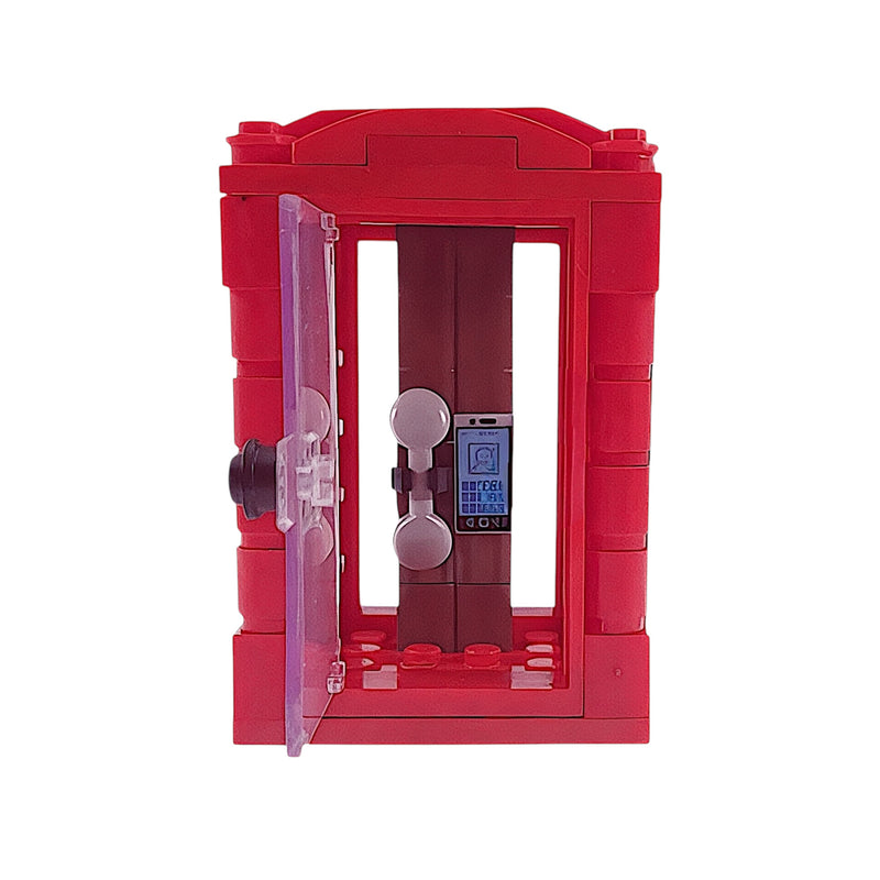 Traditional British Red Telephone Booth Building Blocks Toy Bricks Set (Set of 2)  | General Jim's Toys