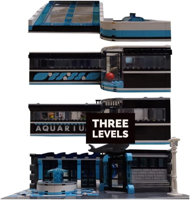 Open Box Aquarium Ocean Building Blocks Museum Modular Building Toy Set