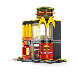 OPEN BOX City Creator Street Fast Food Restaurant Building Blocks Toy Bricks Set | General Jim's Toys