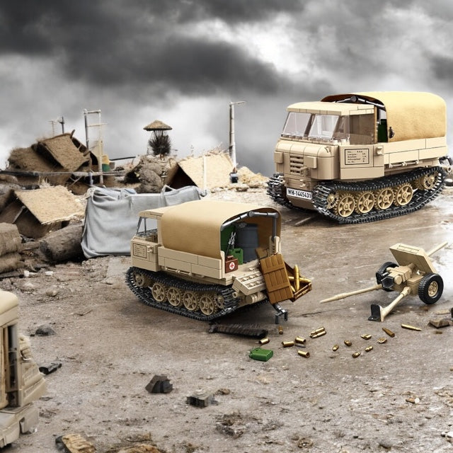 WWII RSO/01 Track Tracker with 37mm Anti-Tank Gun Building Block Set | General Jim's Toys & Bricks | GJ-RSO