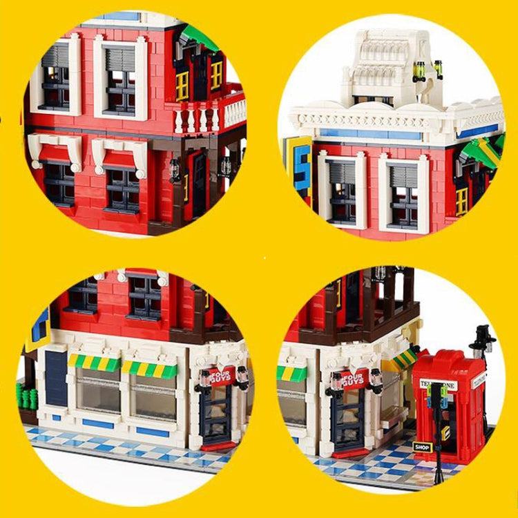 Corner Store Street View Creator Modular City Building Blocks Set | General Jim's Toys