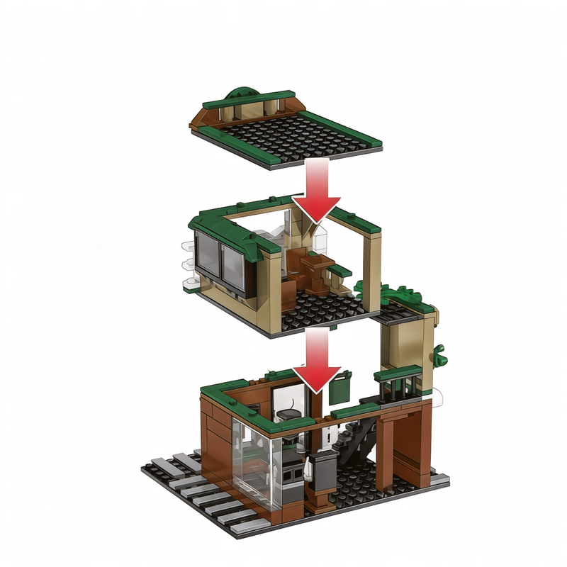 Brew Star Cafe Coffee Shop Building Block Alternative Bricks Set