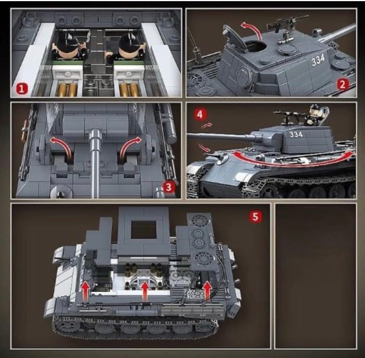 Panther Ausf. G Sd.Kfz.171 Tank Building Block Set | General Jim's Toys & Bricks | GJ-GP334