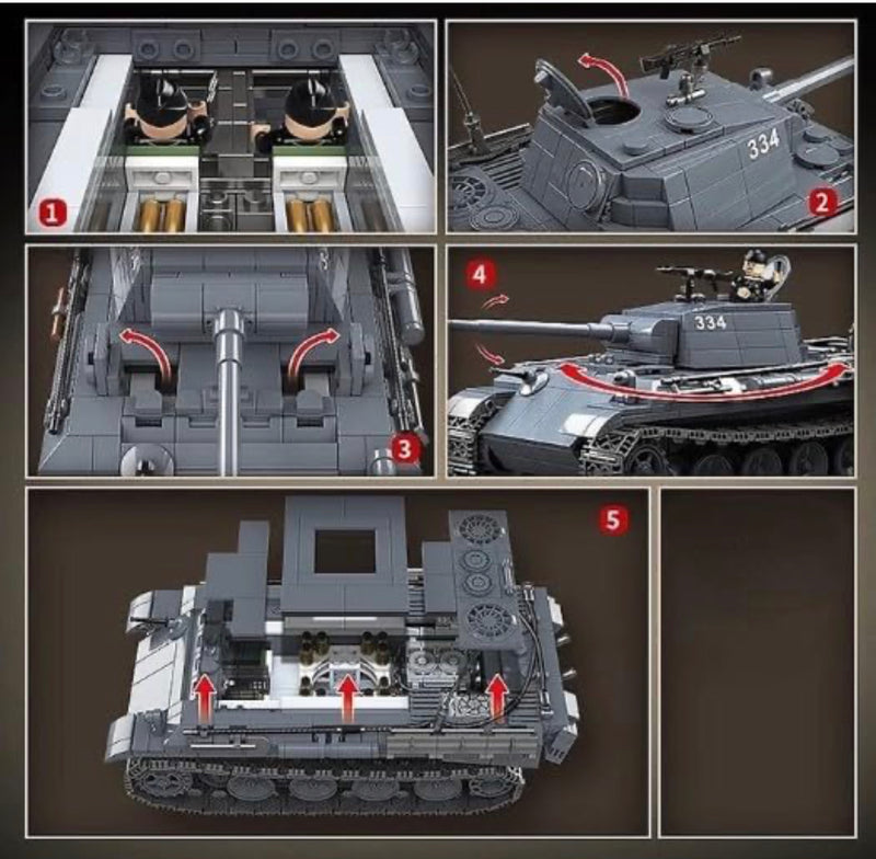WW2 Panther Tank - Panther Ausfuhrung G Sd.Kfz.171 Tank Building Blocks Set