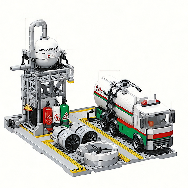 Chemical Plant: Loading Station City Building Blocks Set