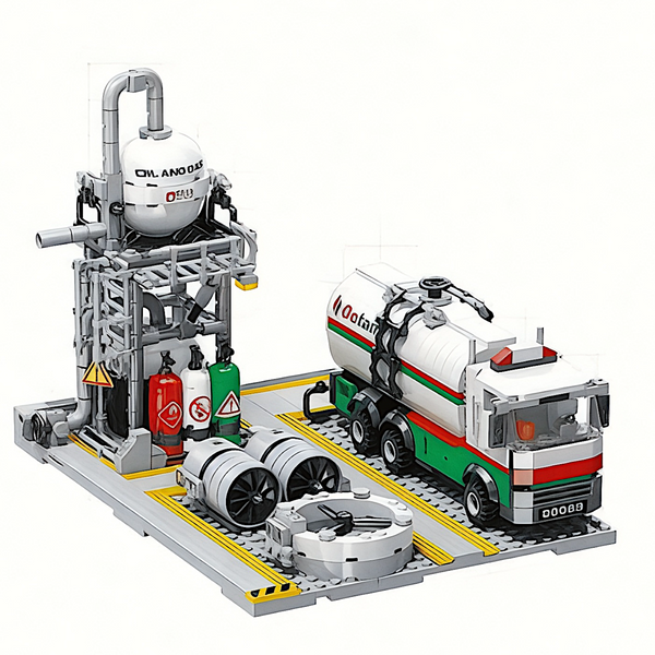 Toy Tanker Truck Building Blocks Set