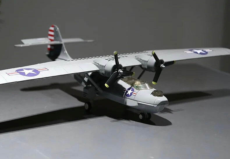 Open Box WW2 Military PBY Catalina Water Aircraft Seaplane Building Blocks Set | General Jim’s Toys