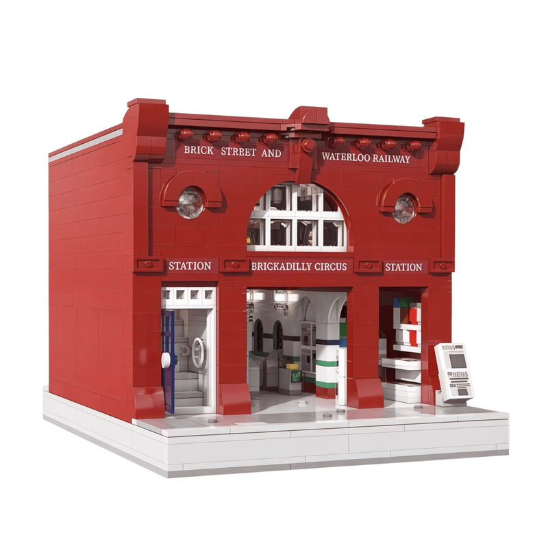 London Underground Modular Building Blocks Set with LED Lighting Brickadilly Circus Two Floor Brick Building Kit | General Jim's