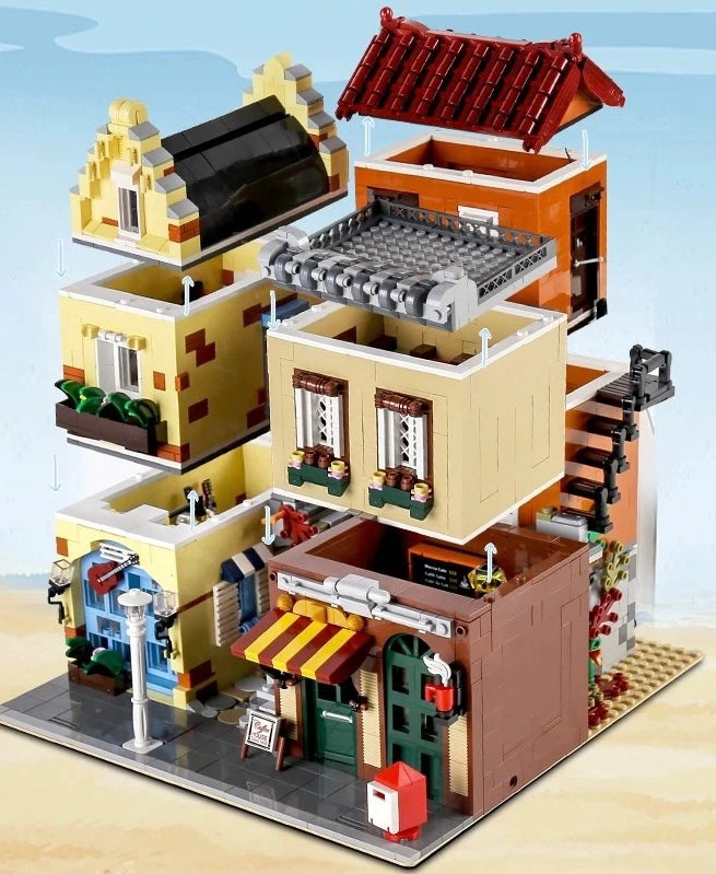 Lighted Music Store & Coffee Café Modular Building Block Set | General Jim's Toys & Bricks | GJ-LMS
