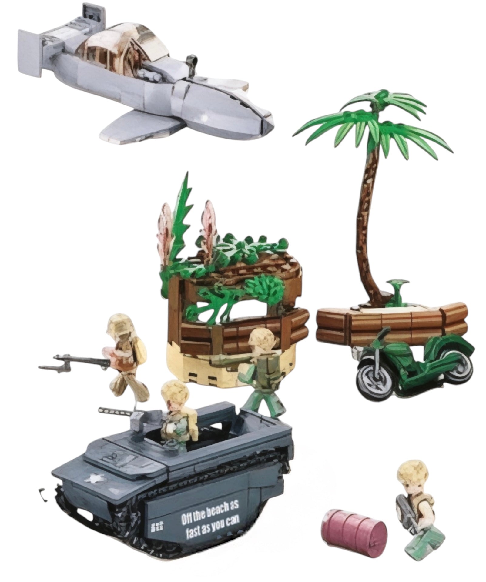 Battle of Iwo Jima WWII Military Building Blocks Set | General Jim's Toys & Bricks | GJ-BIJ