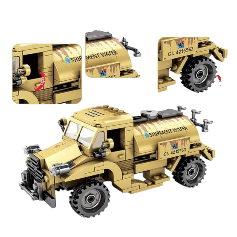 Water Tanker Truck Building Blocks Set