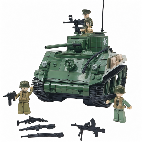 WWII M4A1 Sherman Tank Building Blocks Set