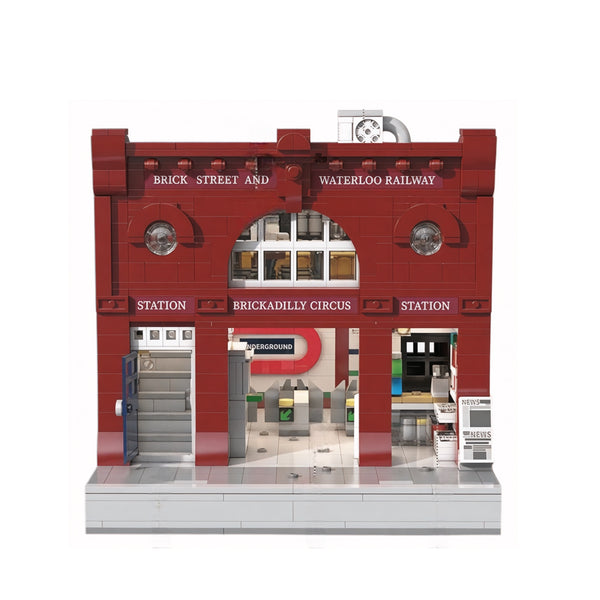 London Underground Modular Building Blocks Set with LED Lighting Brickadilly Circus Two Floor Brick Building Kit | General Jim's