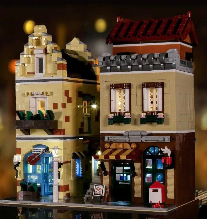 Lighted Music Store & Coffee Café Modular Building Block Set | General Jim's Toys & Bricks | GJ-LMS
