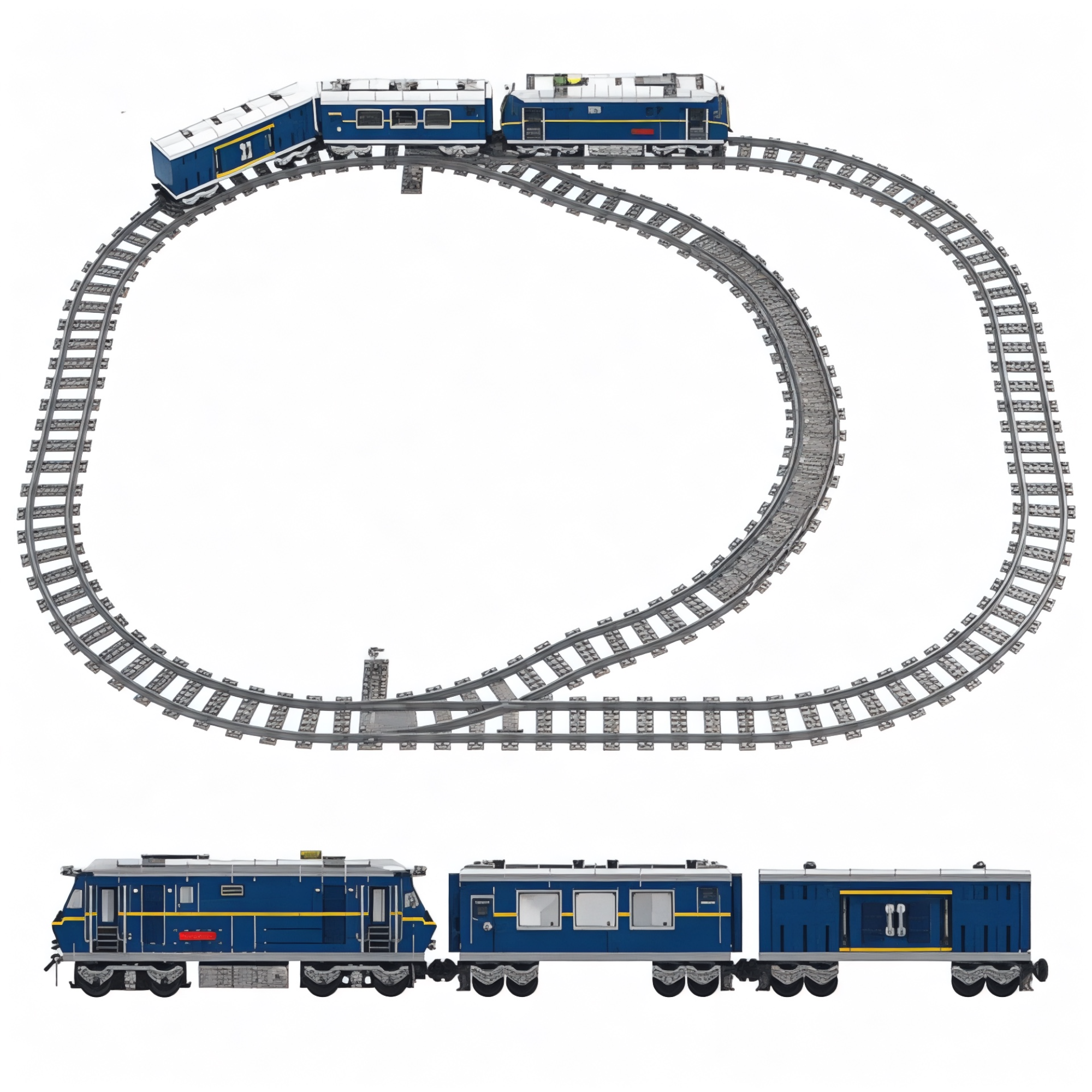 City Series Power Blue Diesel Cargo Train Building Blocks Set | General Jim's Toys | GJ-BTS