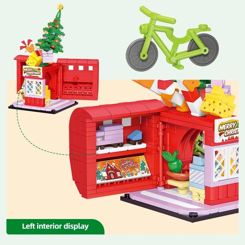 Christmas Apple House Fun and Colorful Modular Building Blocks Toy Building Shop