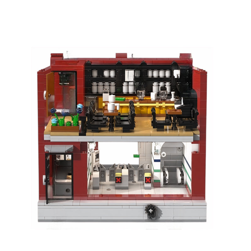 London Underground Modular Building Blocks Set with LED Lighting Brickadilly Circus Two Floor Brick Building Kit | General Jim's