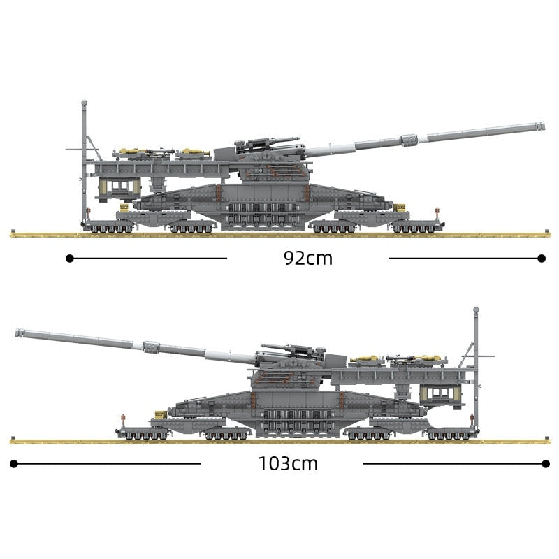 Gustav Dora Cannon Railway Gun WW2 Building Blocks Toy Bricks Set | General Jim's Toys