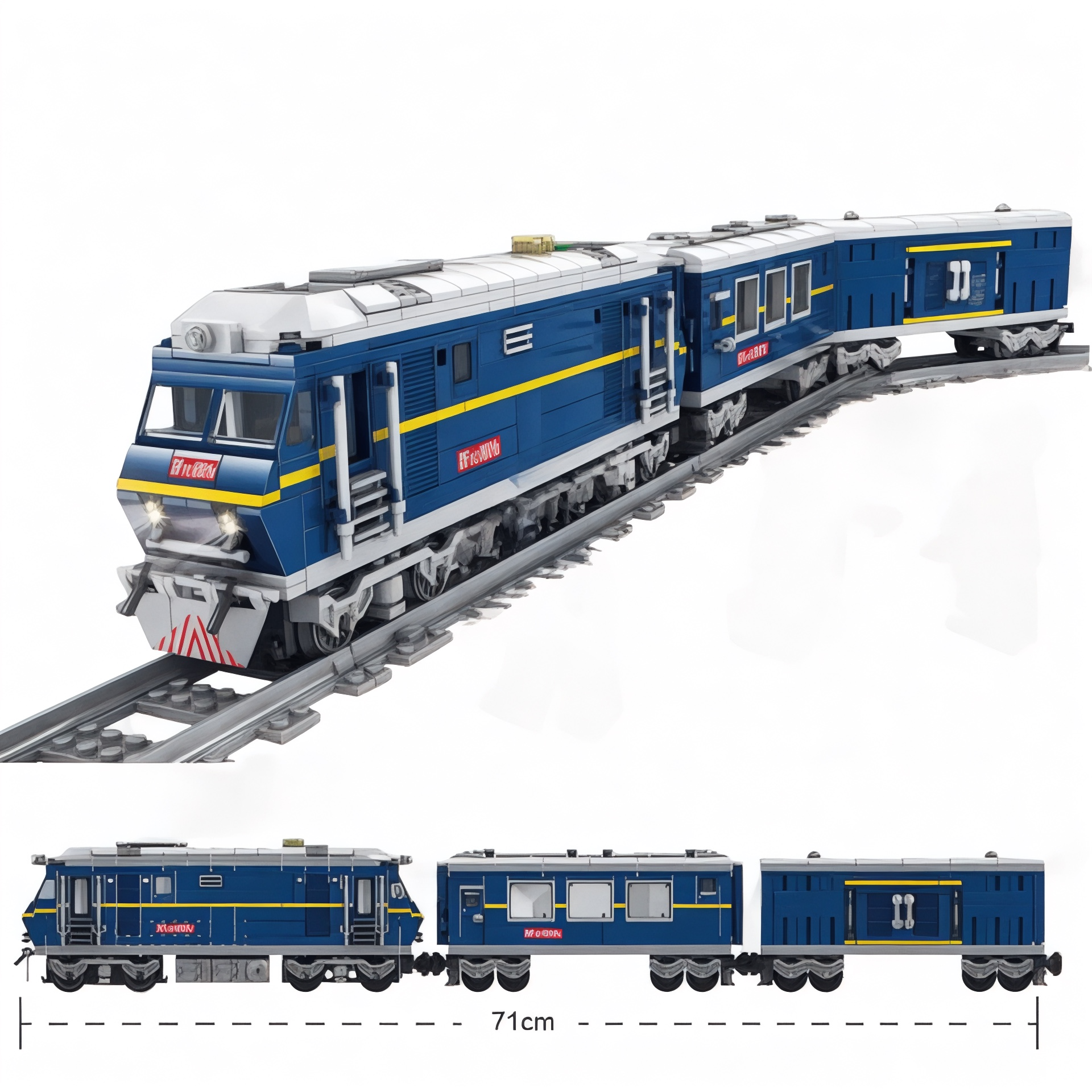 City Series Power Blue Diesel Cargo Train Building Blocks Set | General Jim's Toys | GJ-BTS