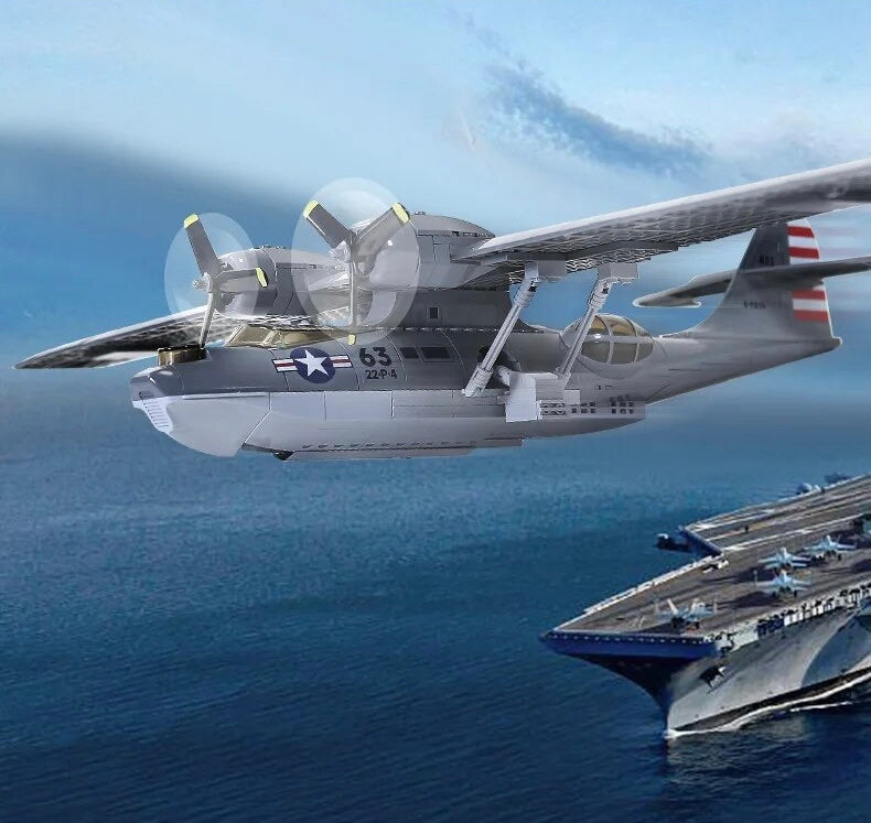 WWII PBY Catalina Aircraft Seaplane Building Blocks Set | General Jim’s Toys & Bricks | GJ-PBY5A