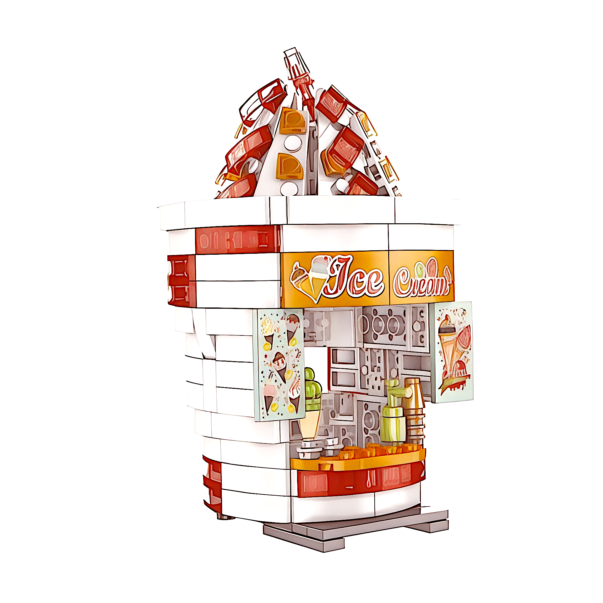 City Series Ice Cream Stand Building Blocks Set | General Jim's Toys & Bricks | GJ-ICCS