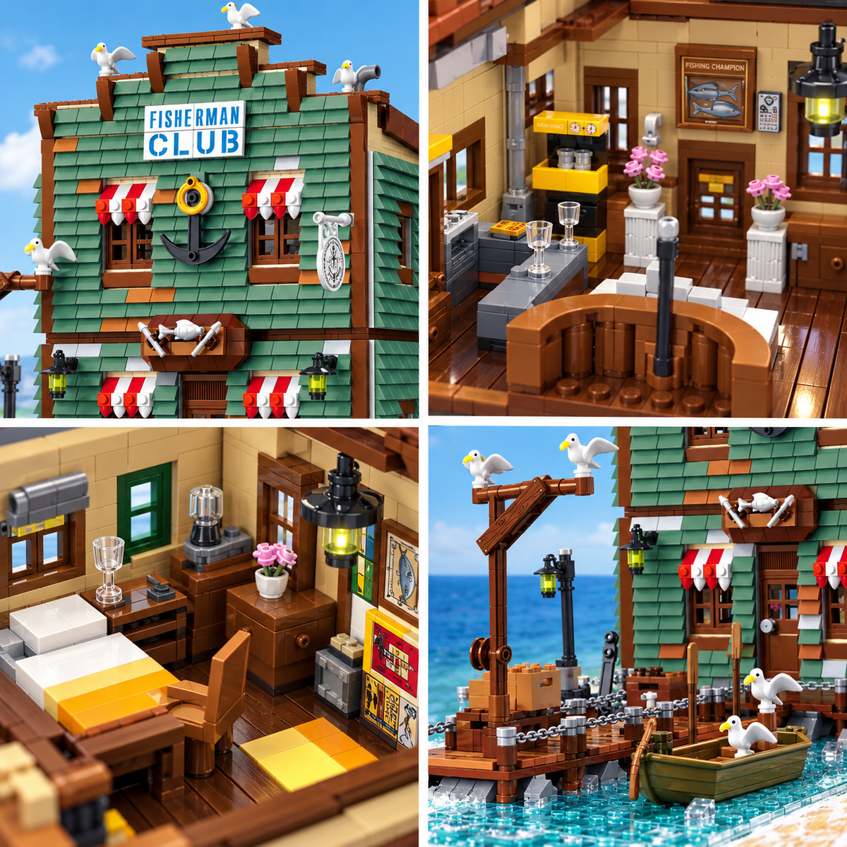 Harbortown Fisherman Club Building Blocks Set | General Jim’s Toys & Bricks | GJ-FC
