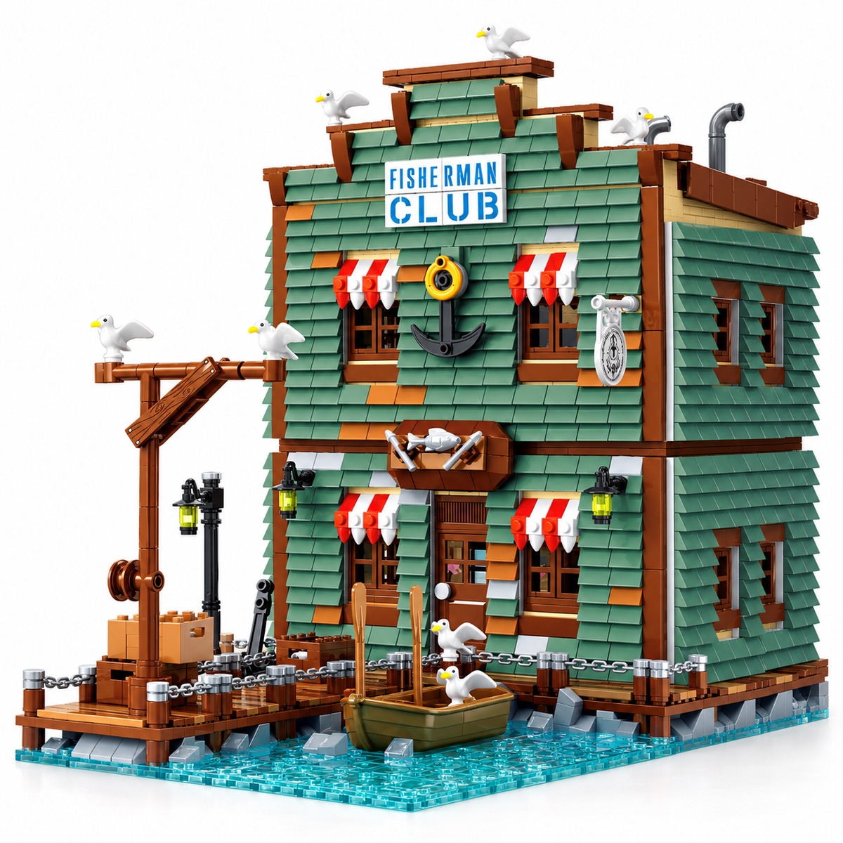 Harbortown Fisherman Club Building Blocks Set | General Jim’s Toys & Bricks | GJ-FC