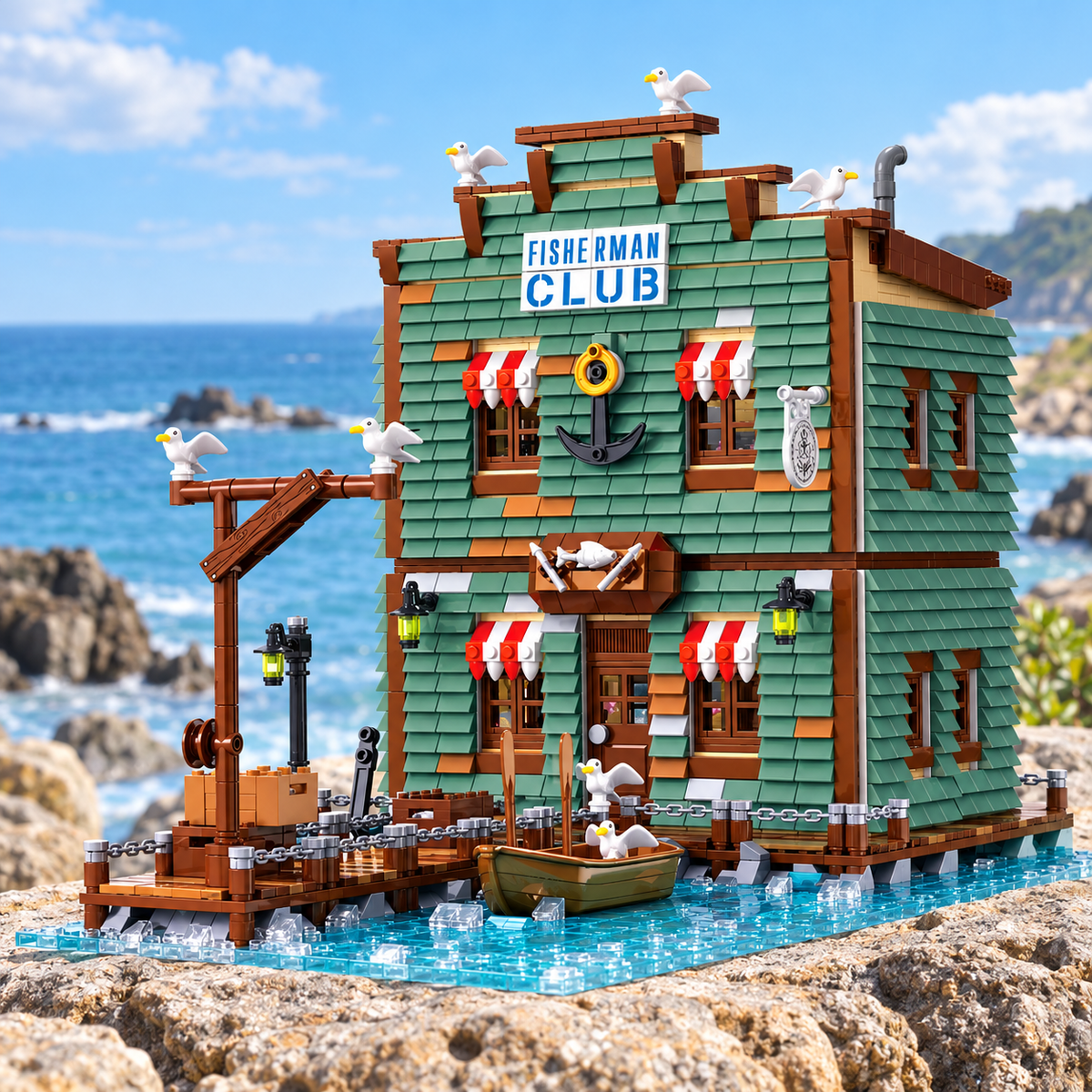 Harbortown Fisherman Club Building Blocks Set | General Jim’s Toys & Bricks | GJ-FC