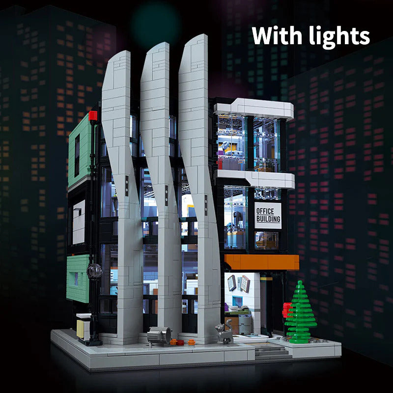 Downtown Office Building Modular Building Blocks Set with Integrated Light Panels | General Jim’s Toys & Bricks | GJ-TOB