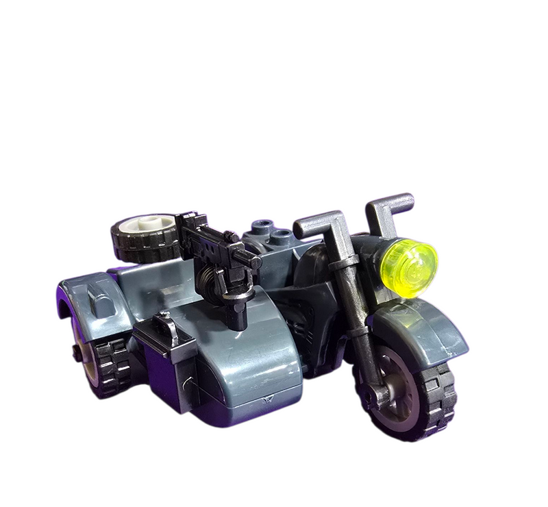WWII German Military Motorcycle with Removable Sidecar (Grey) Building Blocks Set | General Jim's Toys & Bricks | GJ-GMWSD