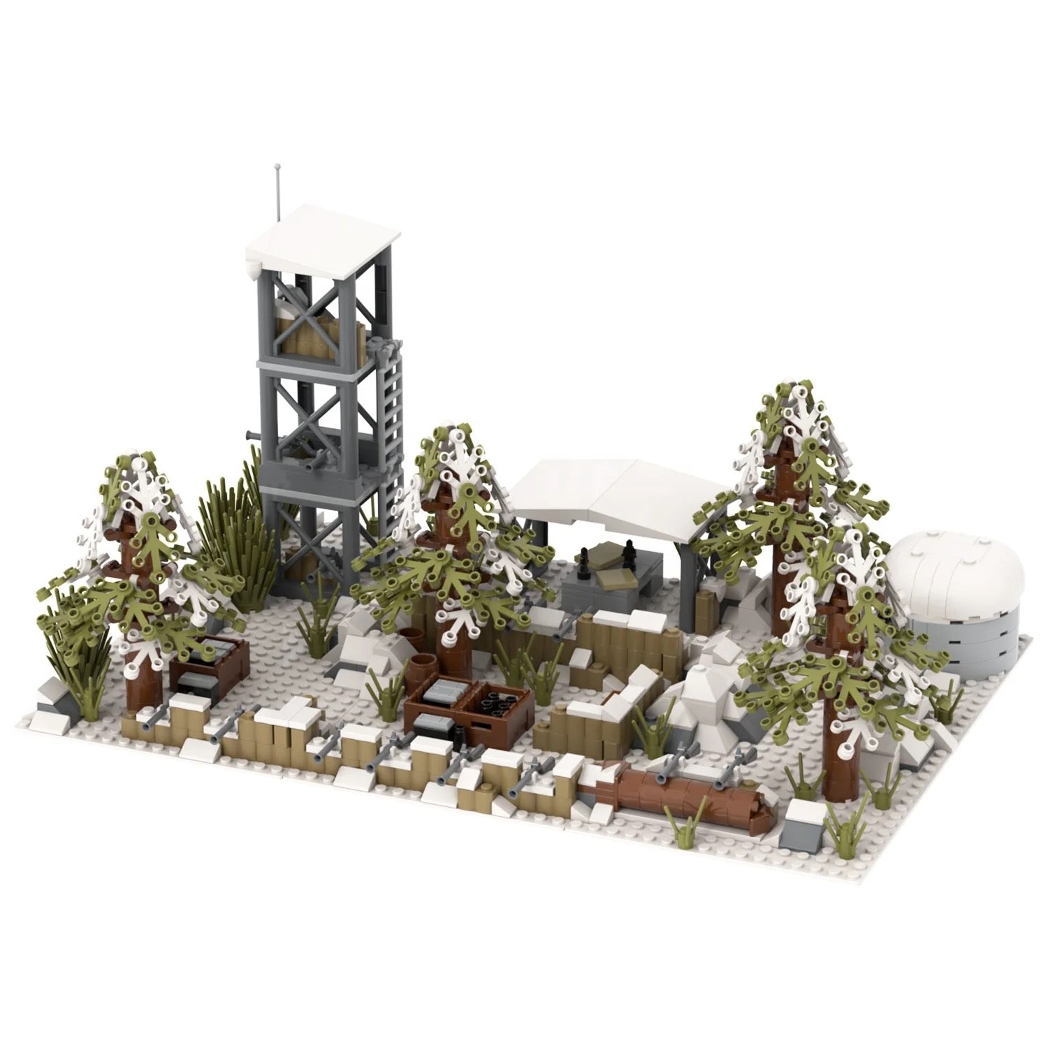 Winter Military Base Scene – Modular 6-in-1 Building Block Set | General Jim's Toys & Bricks | GJ-WMB