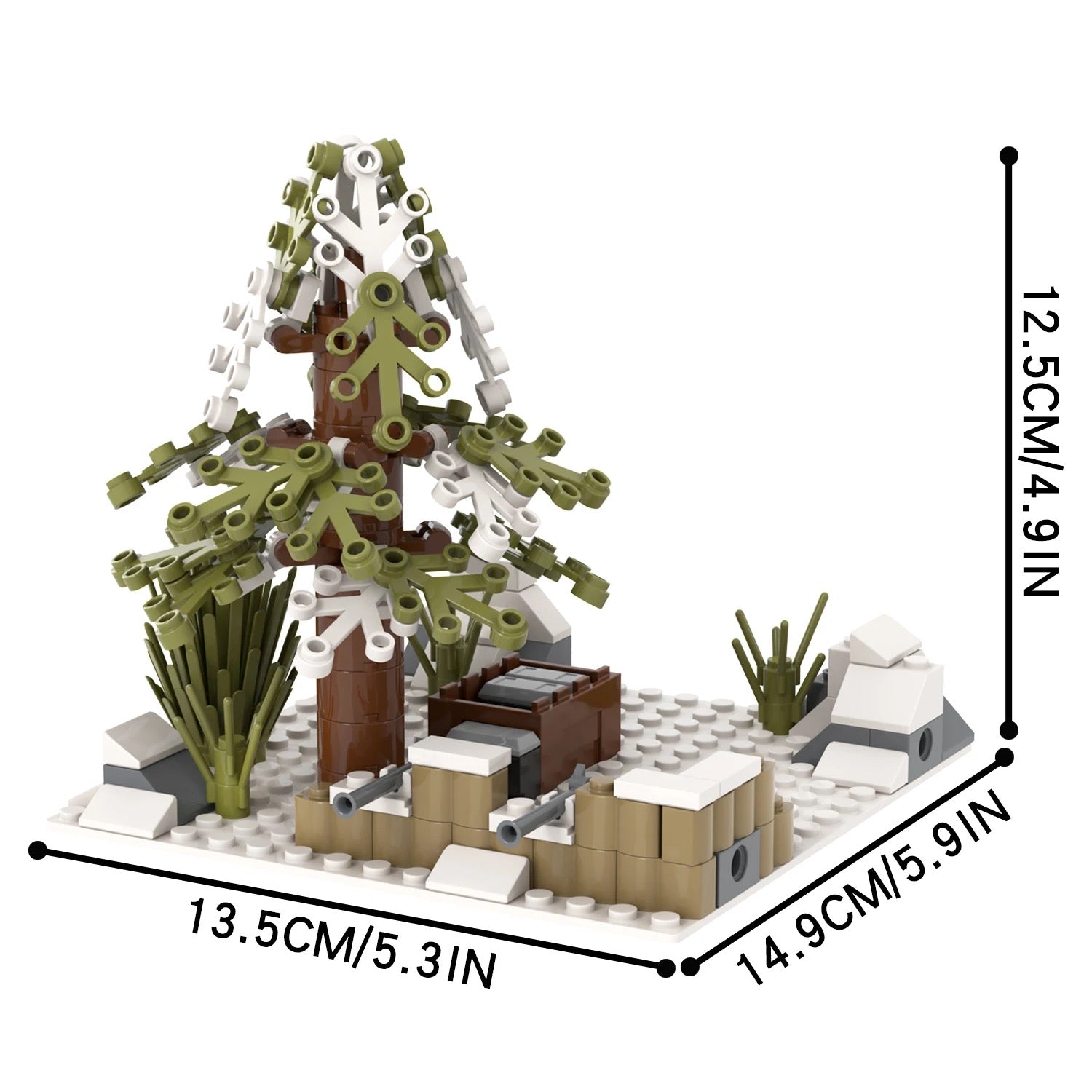Winter Military Base Scene â€“ Modular 6-in-1 Building Block Set | General Jim's Toys & Bricks | GJ-WMB