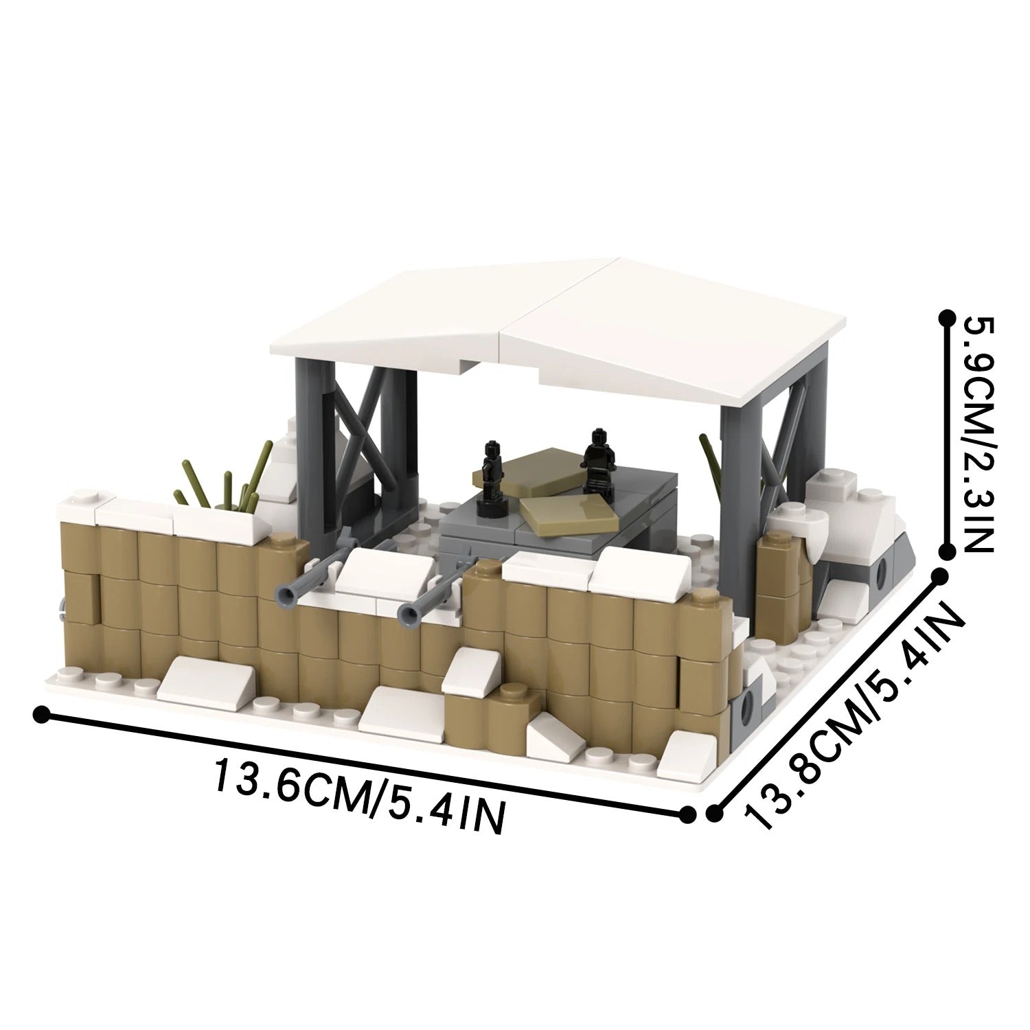 Winter Military Base Scene â€“ Modular 6-in-1 Building Block Set | General Jim's Toys & Bricks | GJ-WMB