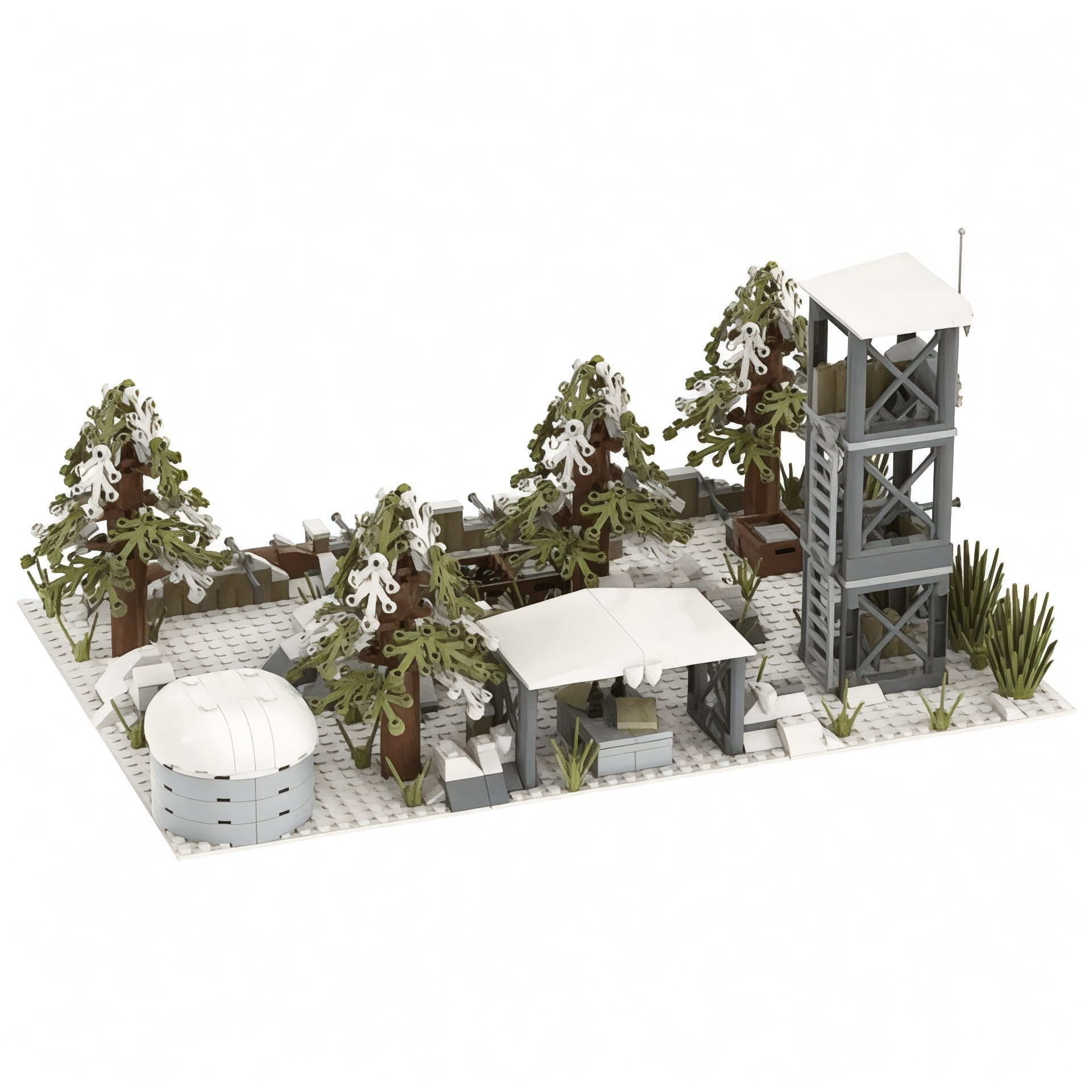 Winter Military Base Scene â€“ Modular 6-in-1 Building Block Set | General Jim's Toys & Bricks | GJ-WMB