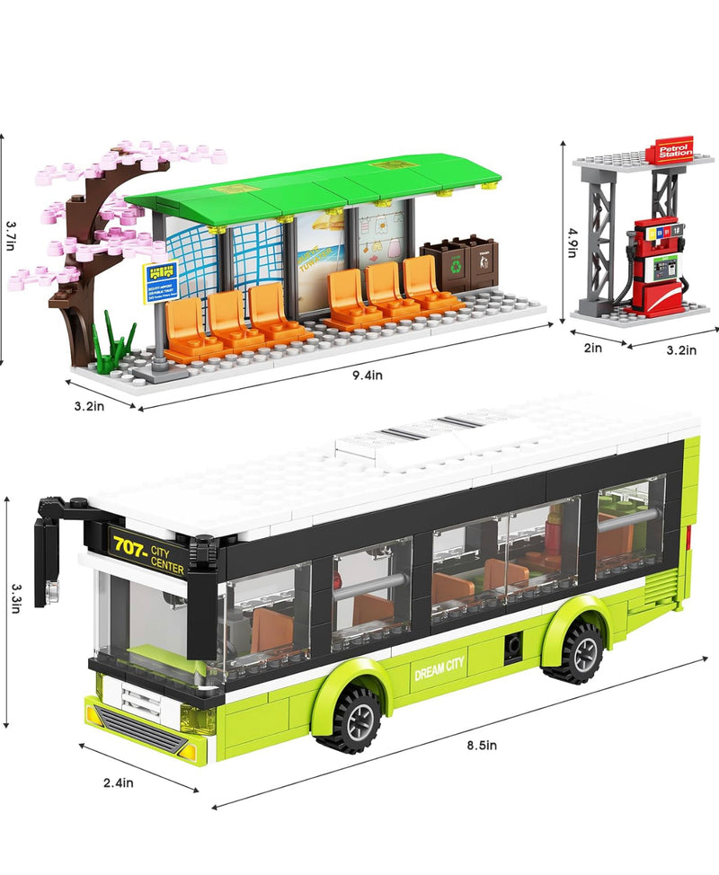 City Bus Urban Transit Building Blocks Set - 415 Pieces