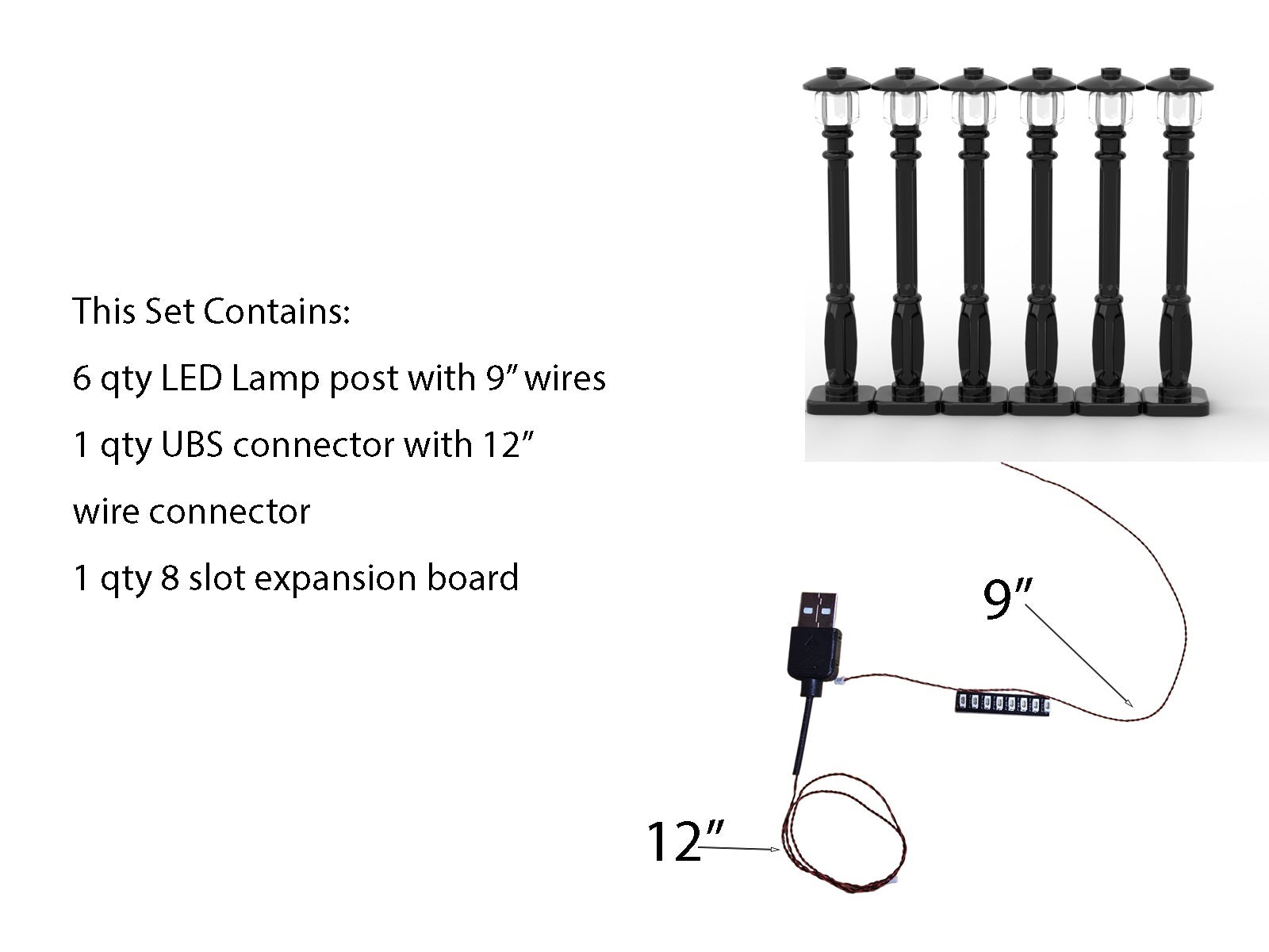 Lighted Street Lamp Posts â€“ LED Accessory Set | General Jim's Toys & Bricks |